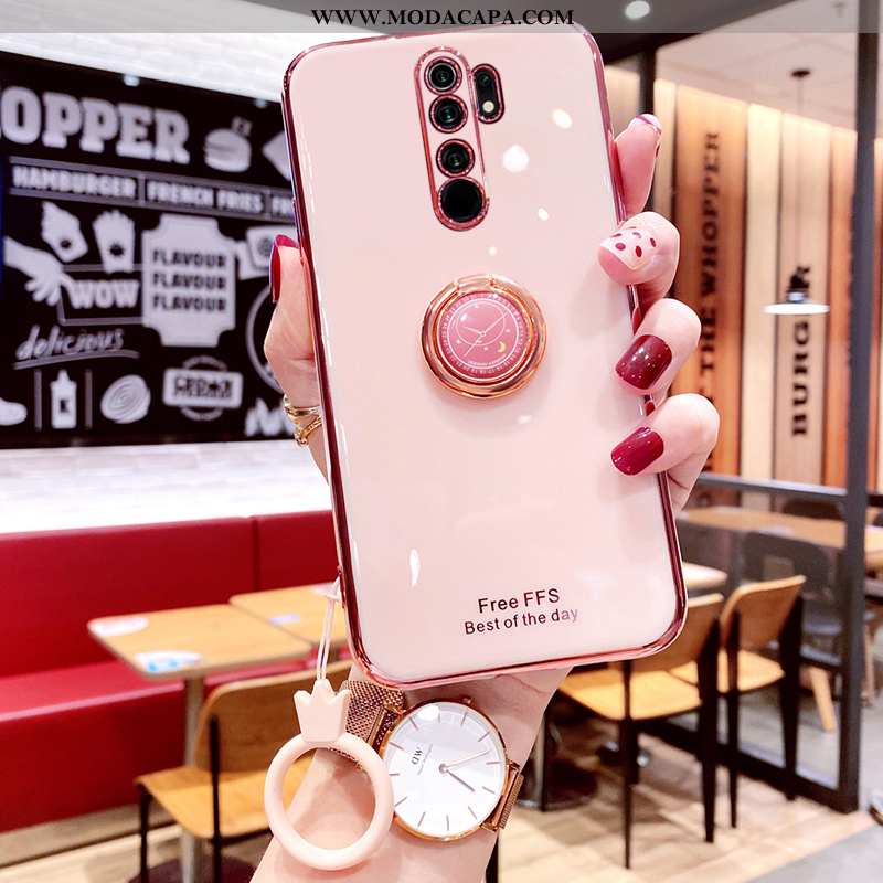 Capas Xiaomi Redmi 9 Silicone Telinha Malha Telemóvel Cases Rosa Barato