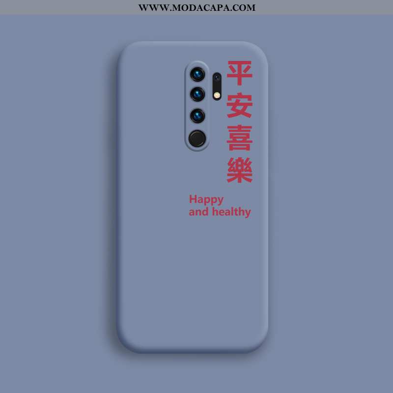 Capas Xiaomi Redmi 9 Silicone Azul Personalizada Telemóvel Tendencia Malha Completa Baratos