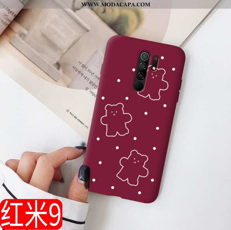 Capas Xiaomi Redmi 9 Tendencia Soft Telemóvel Novas Vermelho Silicone Cases Online