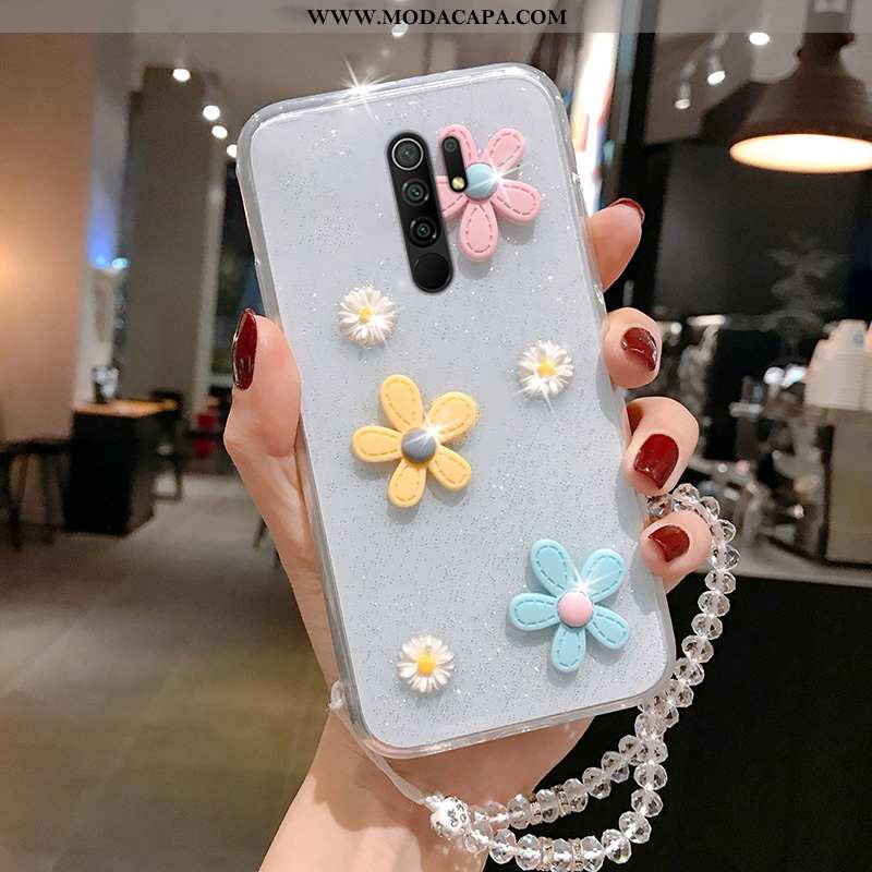 Capas Xiaomi Redmi 9 Protetoras Pequena Cases Soft Fada Crisântemo Prata Barato