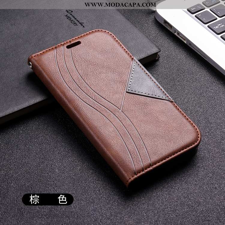 Capa Xiaomi Redmi 9 Couro Cover Grande Moda Vermelho Pequena Antiqueda Promoção