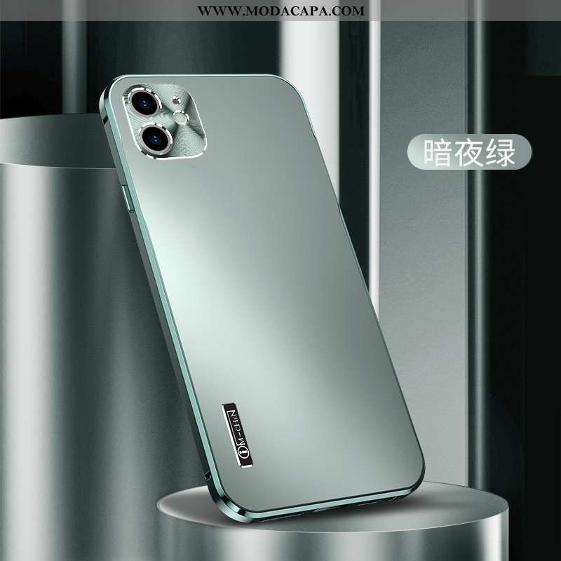 Capa iPhone 12 Mini Slim Dourado De Grau Completa Aba Reta Novas Metalasse Barato