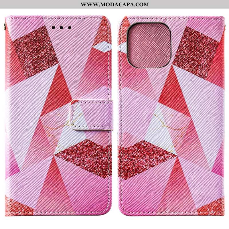 Capa iPhone 12 Pro Max Couro Rosa Cases Telemóvel Suporte Antiqueda Capas Barato