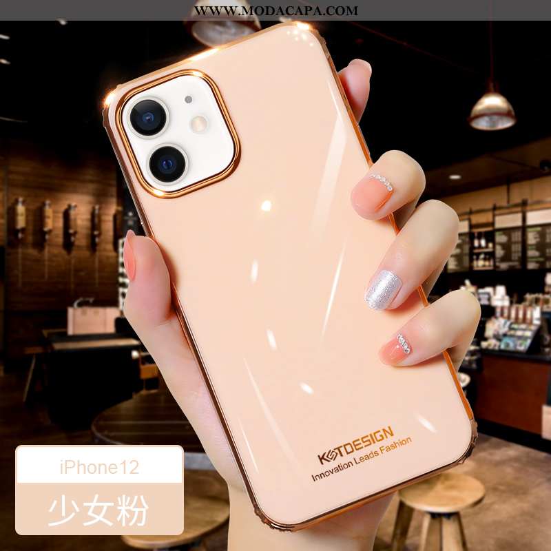 Capas iPhone 12 Slim Cases Criativas Telemóvel Protetoras Super Aba Reta Baratas