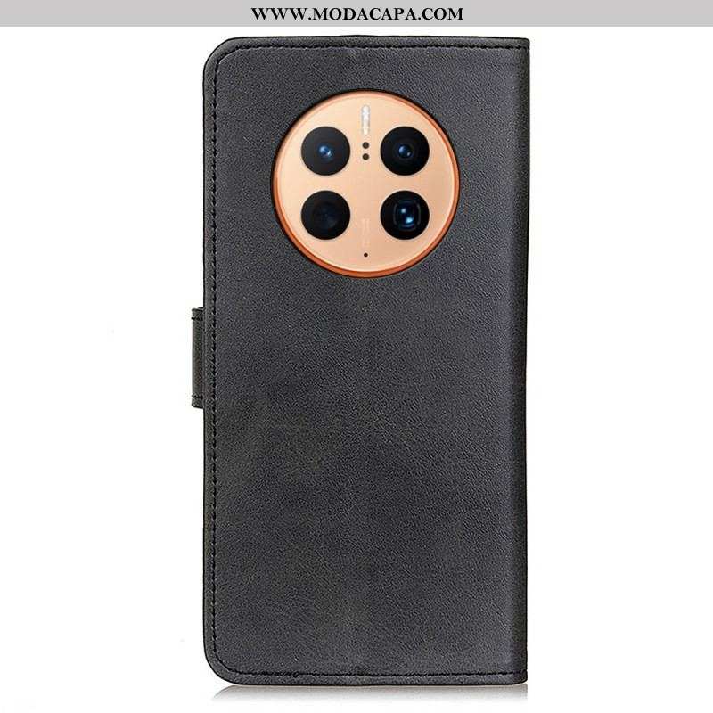 Capa De Couro Para Huawei Mate 50 Pro Couro Sintético Fosco