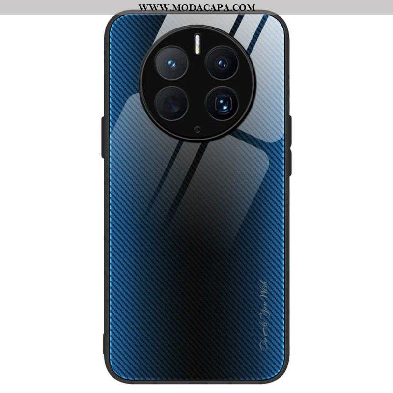 Capa Para Huawei Mate 50 Pro Vidro Temperado De Fibra De Carbono