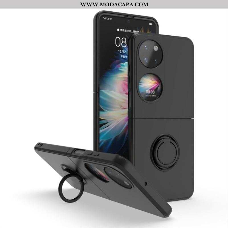 Capa Para Huawei P50 Pocket Silicone Com Anel-suporte