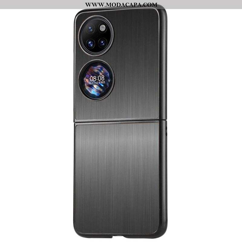 Capa Para Huawei P50 Pocket Efeito Metal Escovado