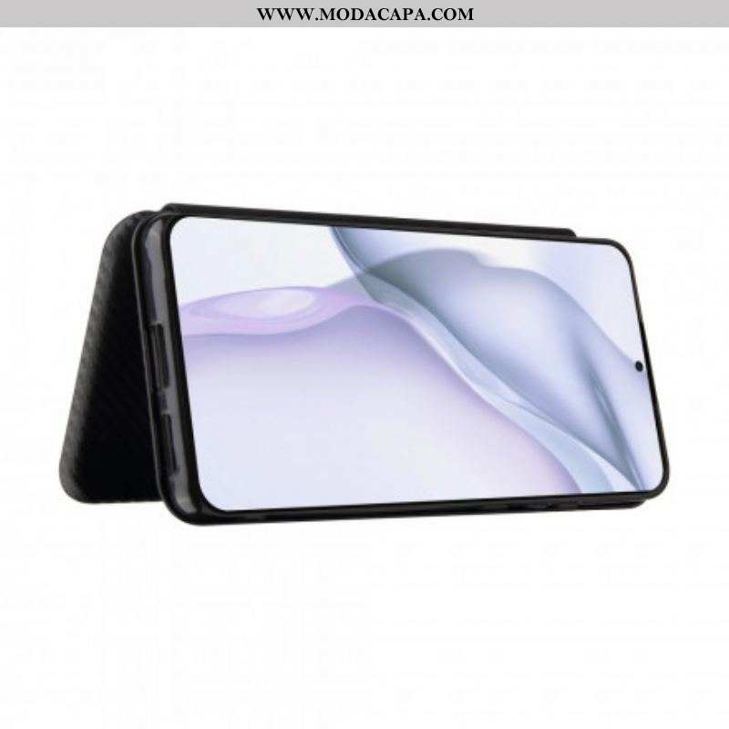 Capa De Celular Para Huawei P50 Pro Flip Fibra De Carbono