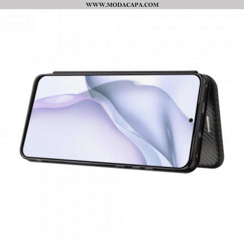 Capa De Celular Para Huawei P50 Pro Flip Fibra De Carbono