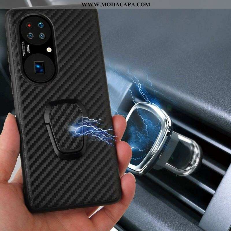 Capa Para Huawei P50 Pro Porta-anel Estilo Cobra