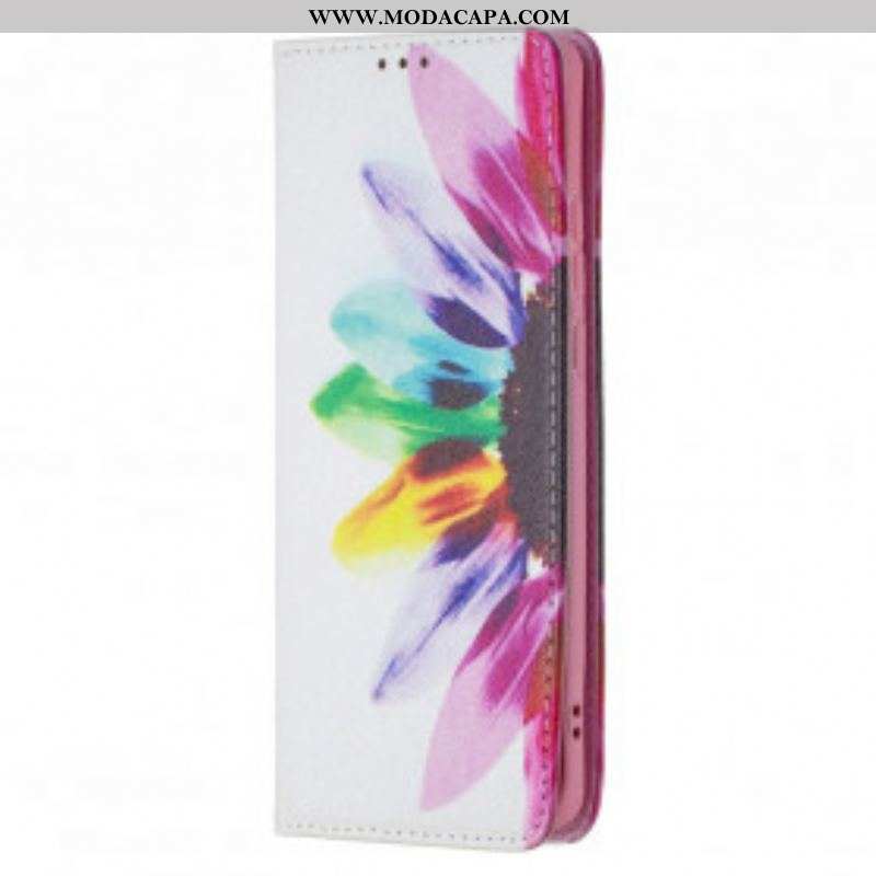 Capa De Celular Para Huawei P50 Pro Flip Flor Aquarela