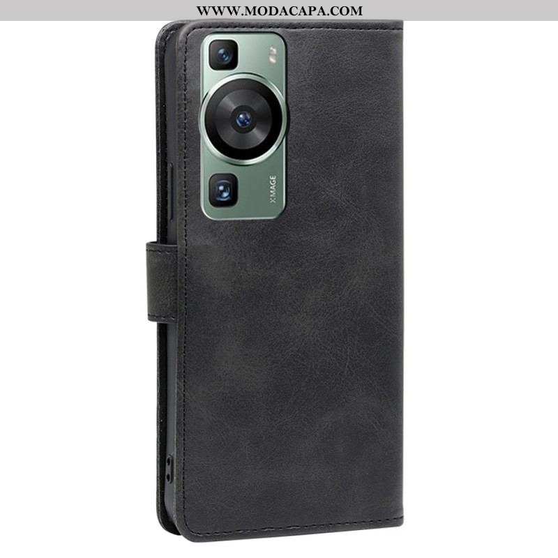 Capa Flip Para Huawei P60 Pro Textura Da Panturrilha