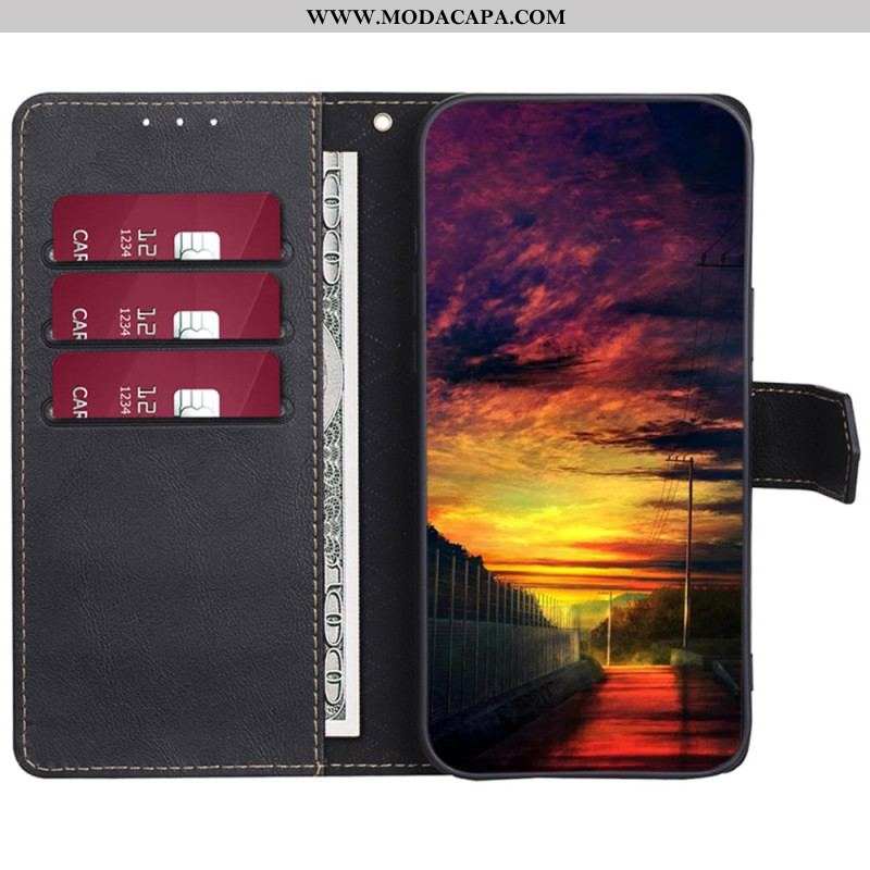 Capa Em Pele Para Huawei P60 Pro Rfid Clássico