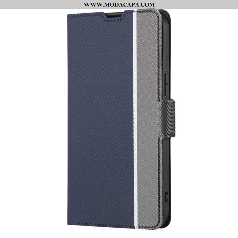 Capa De Couro Para Huawei P60 Pro Dois Tons