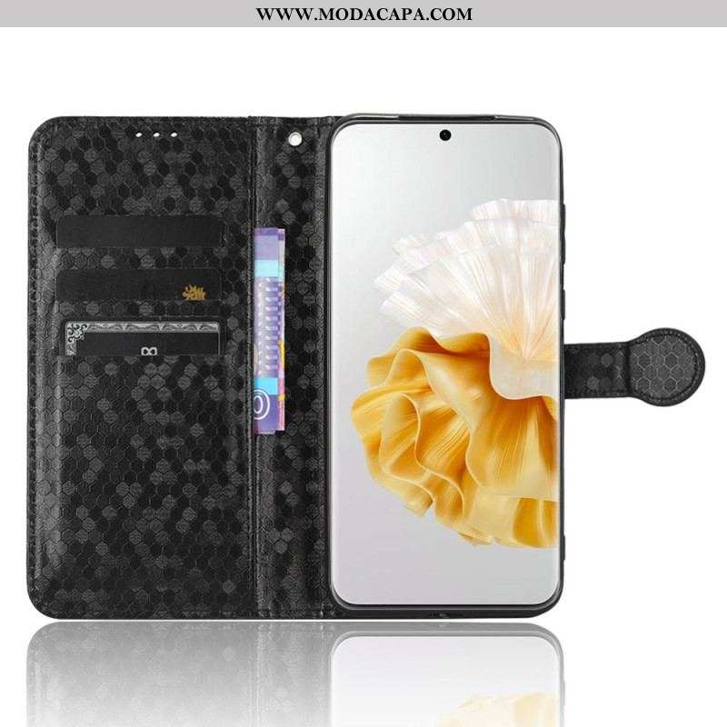 Capa Folio Para Huawei P60 Pro De Cordão Padrão 3d Com Alça