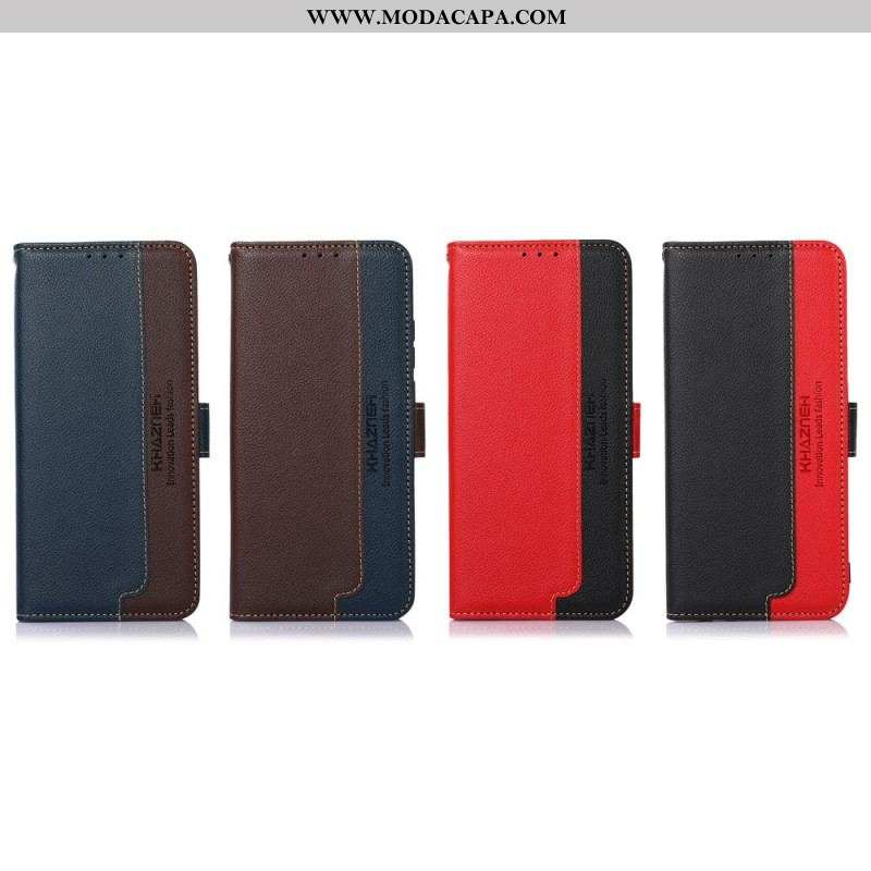 Capa Flip Para Moto E40 / E30 / E20 Estilo Lichia Rfid Khazneh