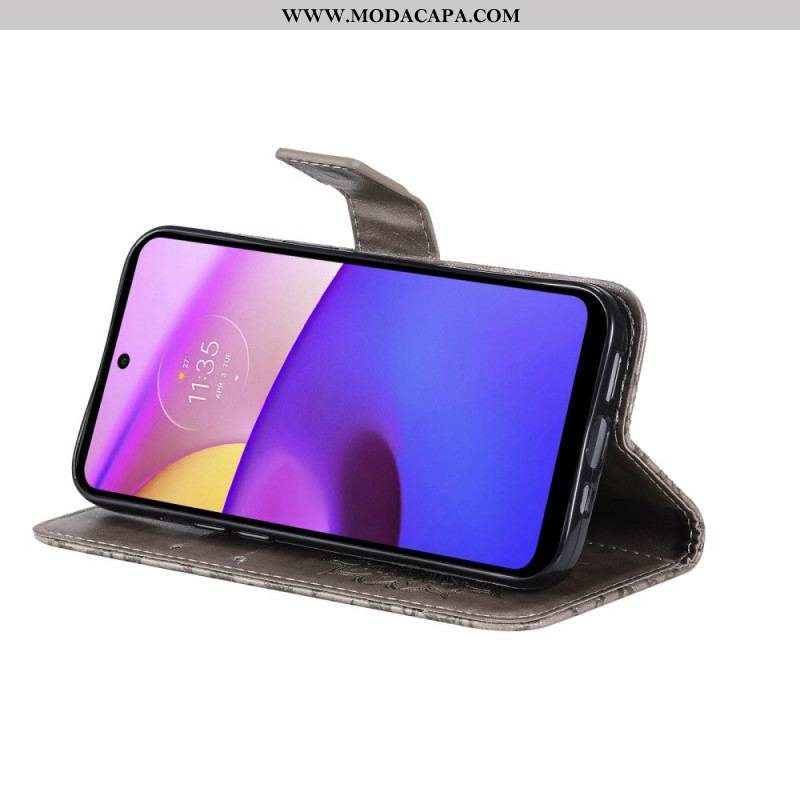 Capa Folio Para Moto E40 / E30 / E20 Flor Do Sol