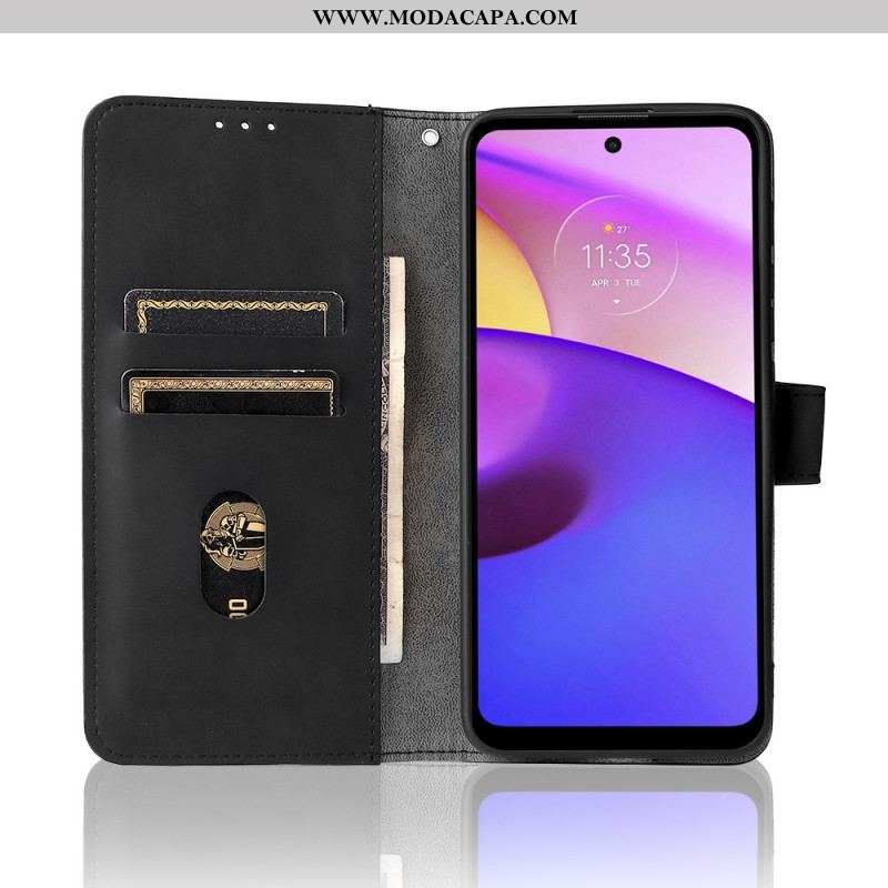 Capa Flip Para Moto E40 / E30 / E20 Toque De Pele