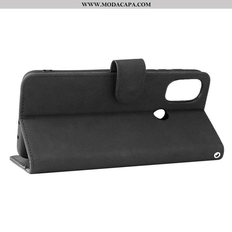 Capa Flip Para Moto E40 / E30 / E20 Toque De Pele