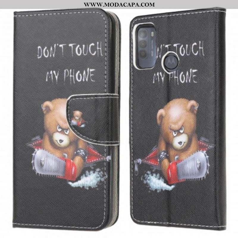 Capa Folio Para Moto G50 Urso Perigoso