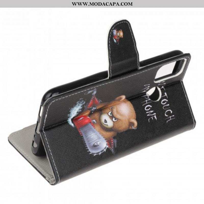 Capa Folio Para Moto G50 Urso Perigoso