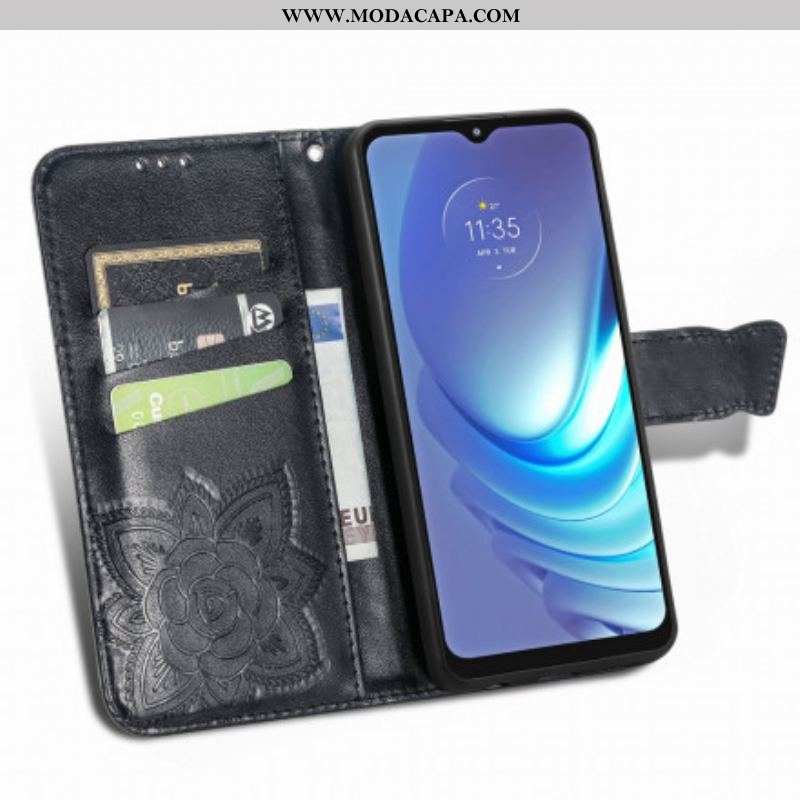 Capa Folio Para Moto G50 Meia Borboleta