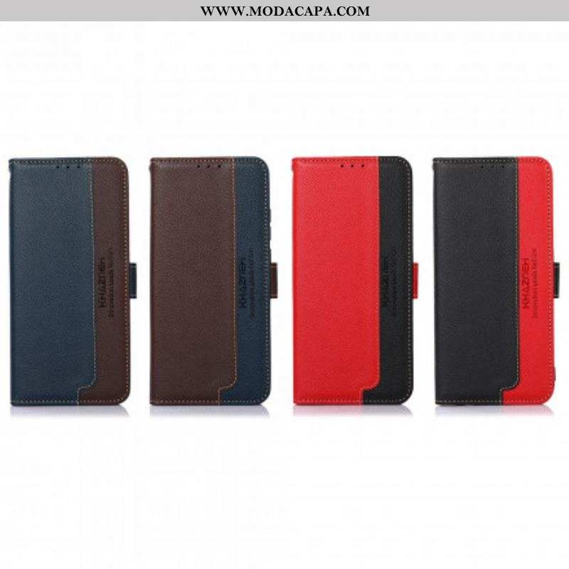 Capa Flip Para Moto G50 Estilo Lichia Rfid Khazneh