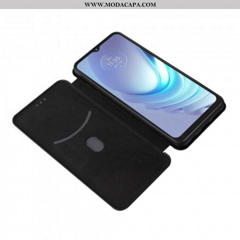 Capa De Celular Para Moto G50 Flip Silicone Carbono