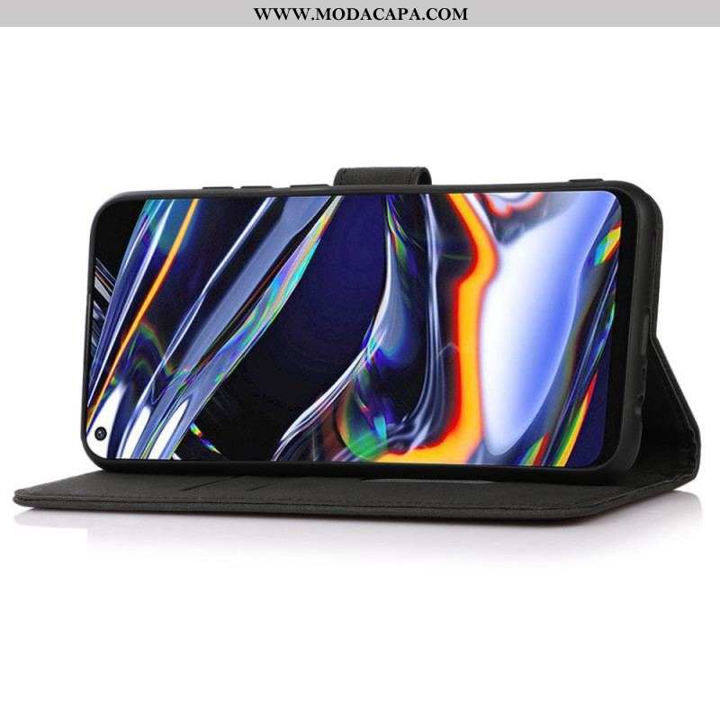 Capa Flip Para Moto G51 5G Khazneh Moda Efeito Couro