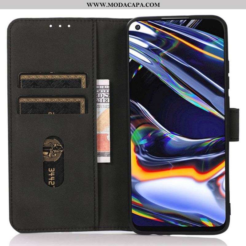 Capa Flip Para Moto G51 5G Khazneh Moda Efeito Couro