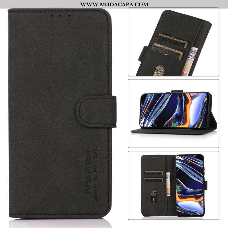 Capa Flip Para Moto G51 5G Khazneh Moda Efeito Couro