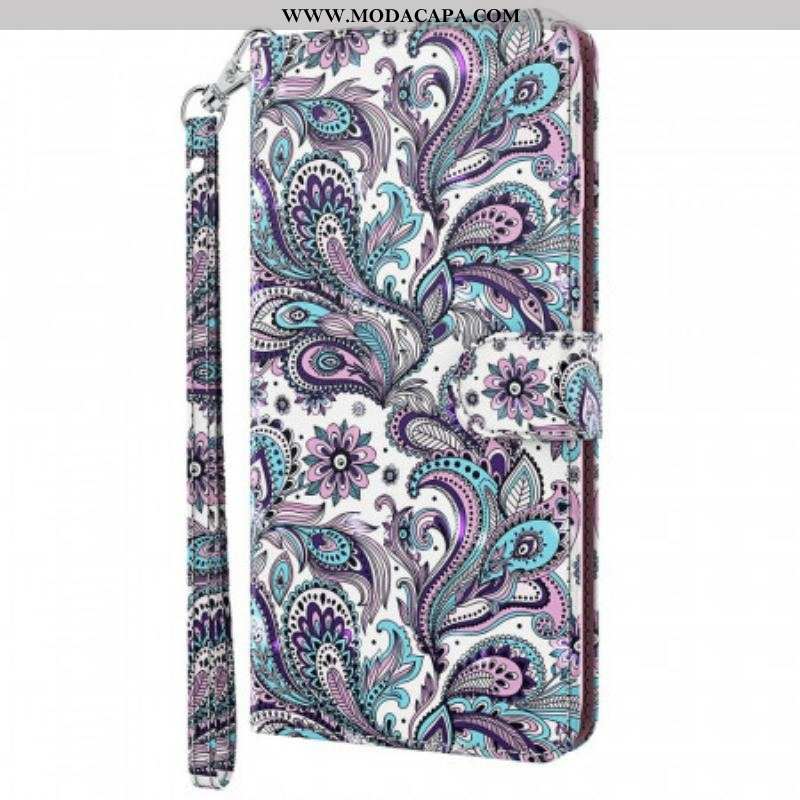 Capa De Couro Para Moto G51 5G Paisley