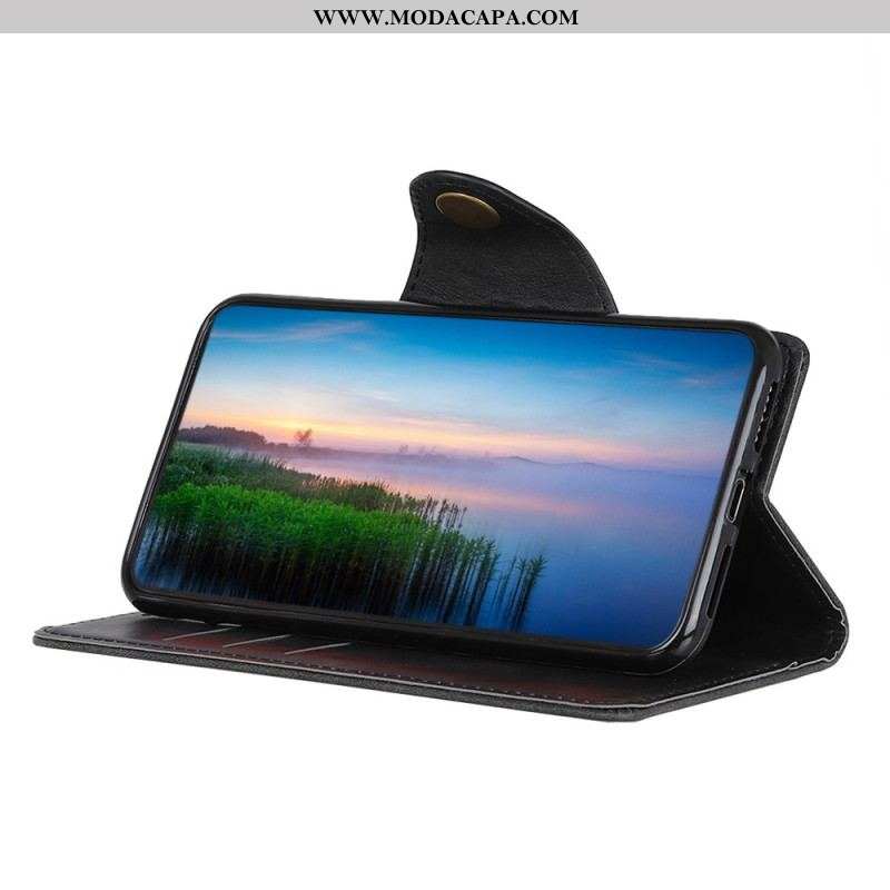 Capa Flip Para Moto G73 5G Botão Magnético