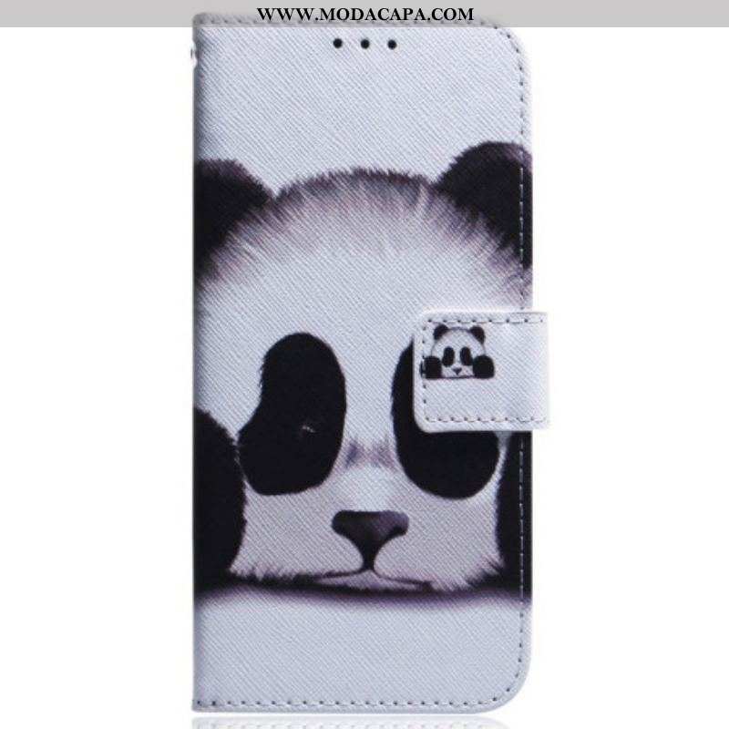 Capa Folio Para Moto G73 5G De Cordão Strappy Panda