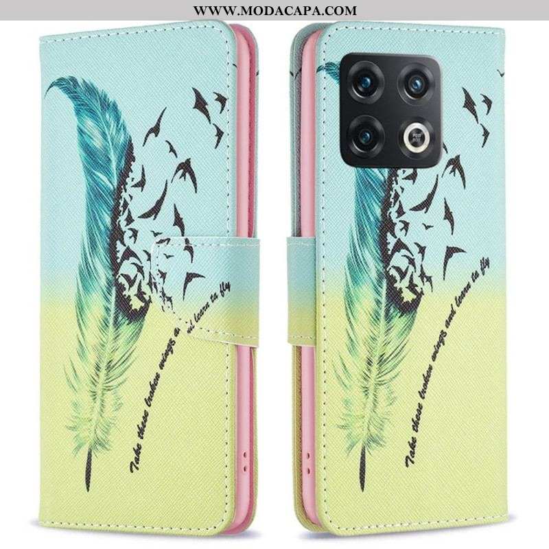 Capa De Couro Para OnePlus 10 Pro 5G Pena