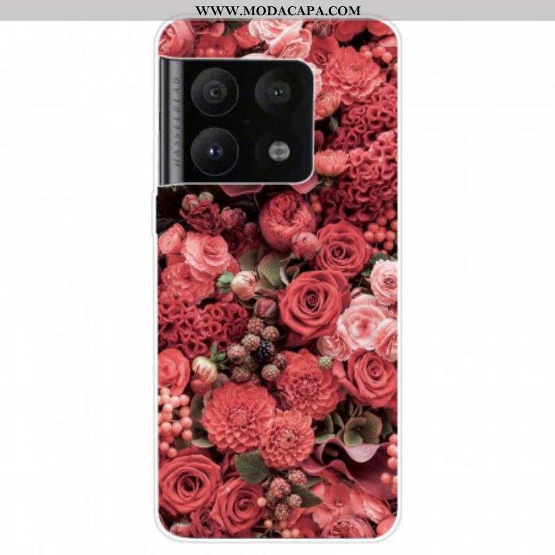 Capa Para OnePlus 10 Pro 5G Flores Cor De Rosa