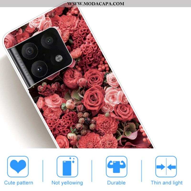 Capa Para OnePlus 10 Pro 5G Flores Cor De Rosa