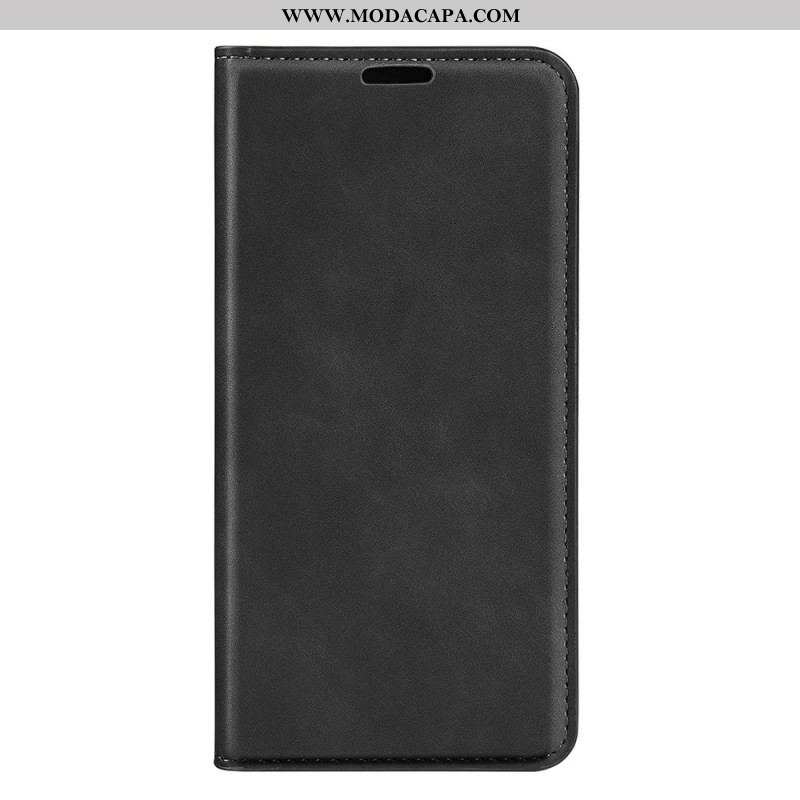 Capa De Celular Para OnePlus 10 Pro 5G Flip Efeito Couro Macio Seda