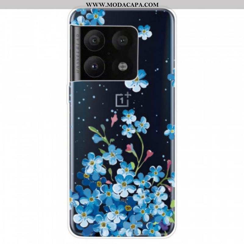 Capa Para OnePlus 10 Pro 5G Flores Azuis