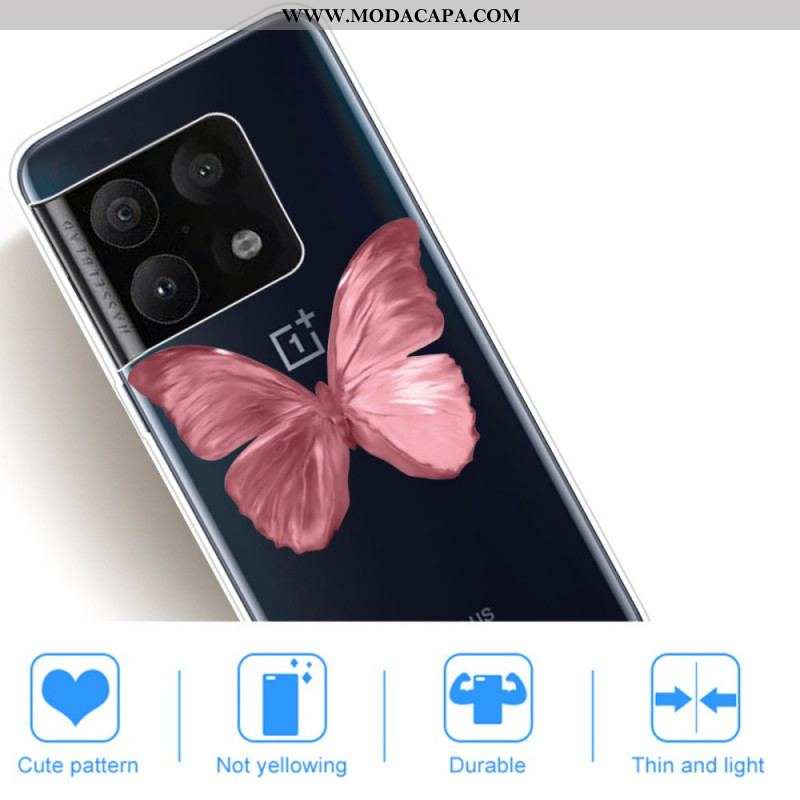 Capa Para OnePlus 10 Pro 5G Mangueira Borboleta Rosa