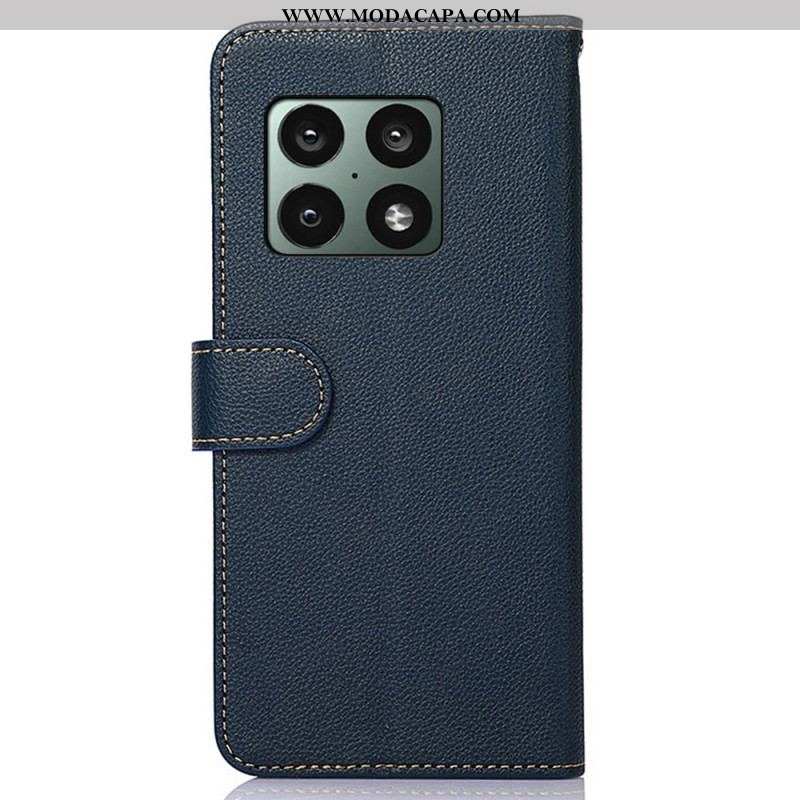 Capa De Couro Para OnePlus 10 Pro 5G Estilo Lichia Rfid Khazneh