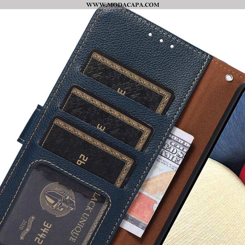 Capa De Couro Para OnePlus 10 Pro 5G Estilo Lichia Rfid Khazneh