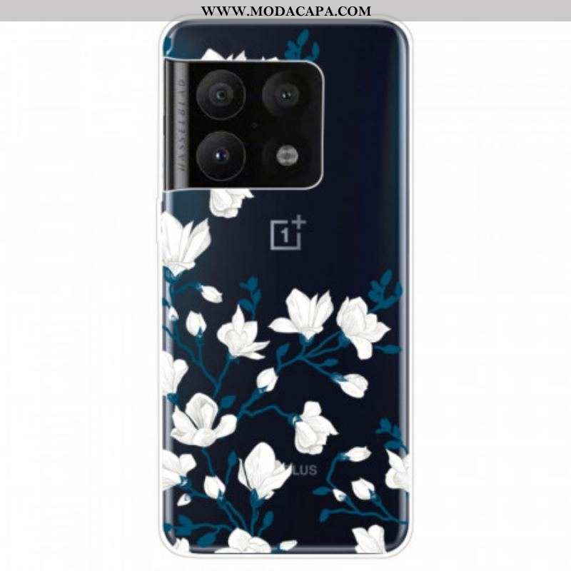 Capa Para OnePlus 10 Pro 5G Flores Brancas