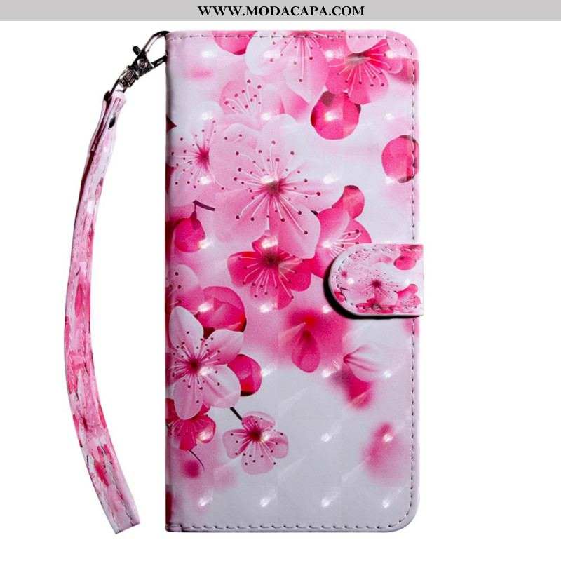 Capa Flip Para OnePlus 10 Pro 5G Floral Com Alça