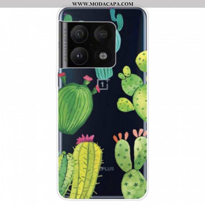 Capa Para OnePlus 10 Pro 5G Cactos Aquarela