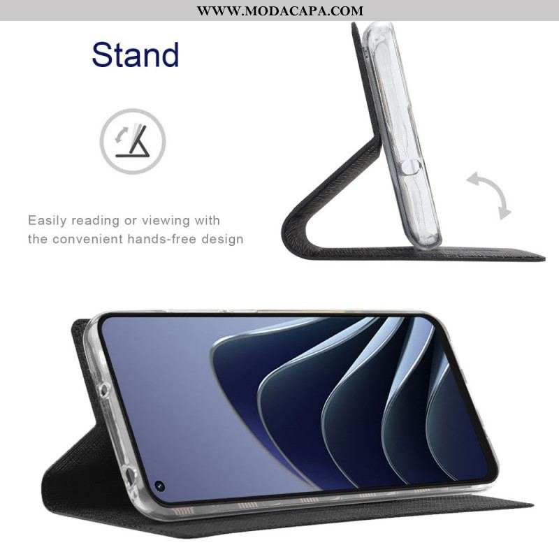 Capa De Celular Para OnePlus 10 Pro 5G Flip Vili Textura De Tecido