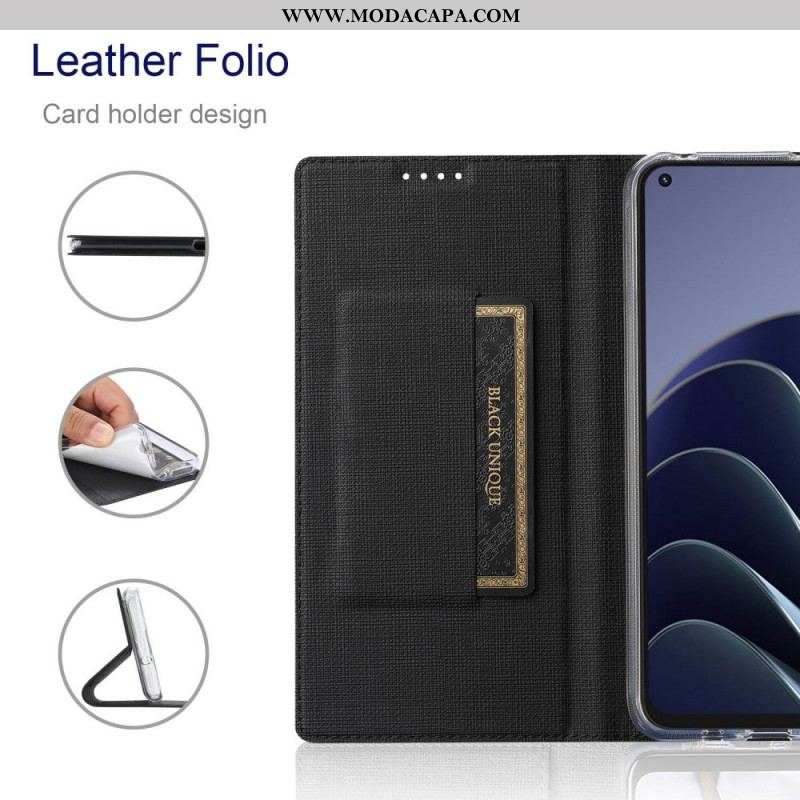 Capa De Celular Para OnePlus 10 Pro 5G Flip Vili Textura De Tecido