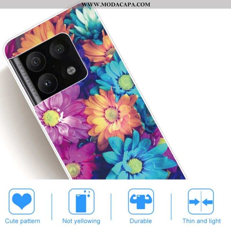 Capa De Celular Para OnePlus 10 Pro 5G Margaridas Coloridas