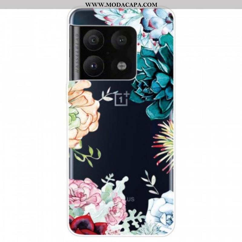 Capa Para OnePlus 10 Pro 5G Flores Em Aquarela Sem Costura